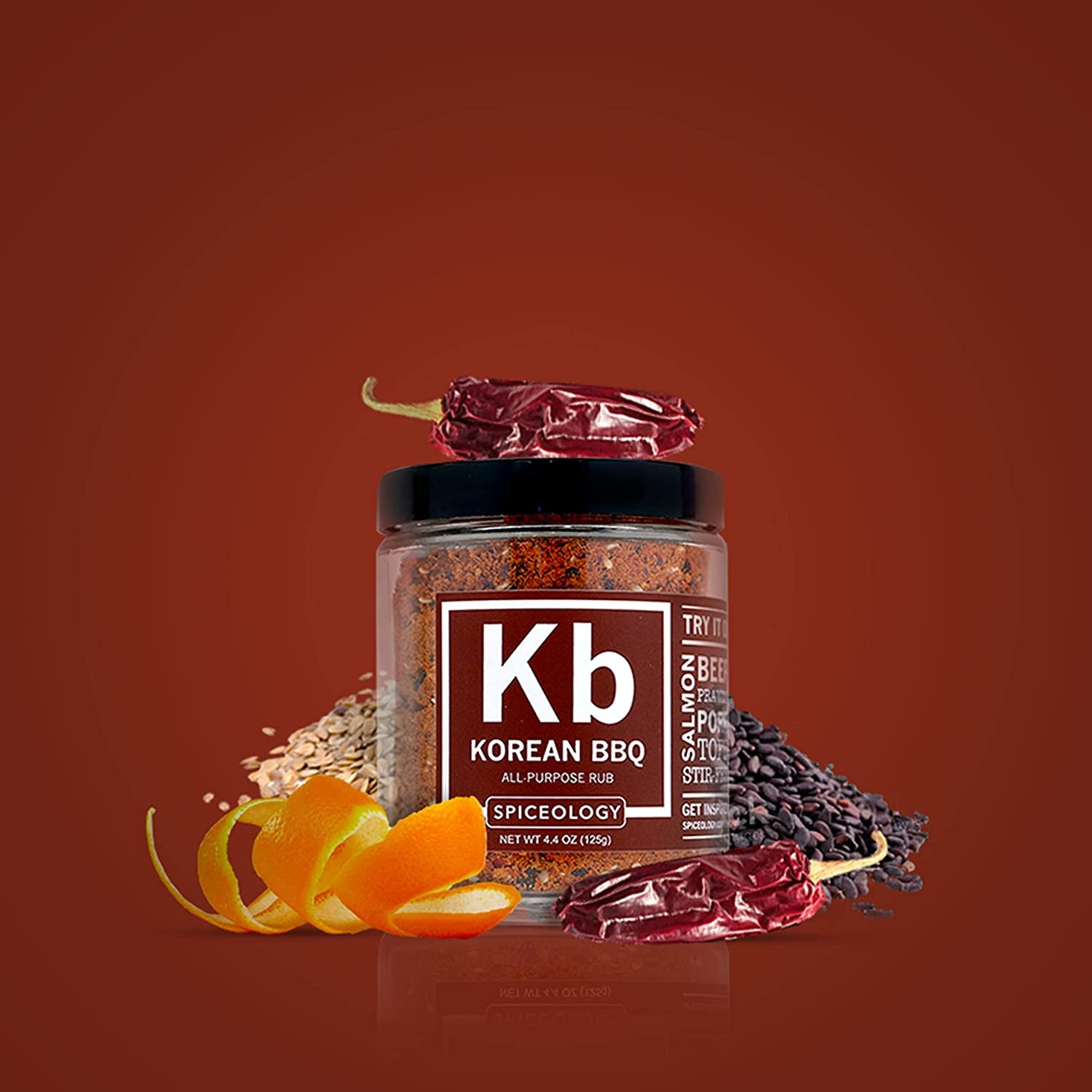Spiceology - Korean BBQ All-Purpose Spice Rub - Barbeque Rubs, Spices and Seasonings - Use On: Stir-Fry, Salmon, Beef, Chicken, Prawns, Pork, Tofu, and Vegetables - 4.4 Oz