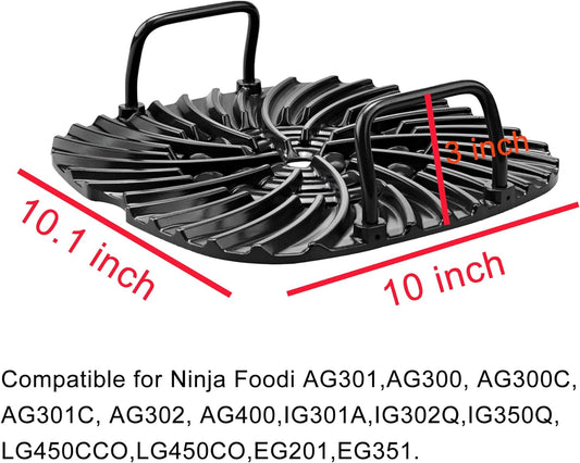 Grill Grate Compatible with Ninja AG301 Foodi,Accessories for Ninja Foodi 5-In-1 Indoor Grill,Non-Stick Replacement Grill Griddle for Ninja Foodi AG300,AG400,AG302,EG201,LG450CCO,LG450CO,IG351A,IG302Q