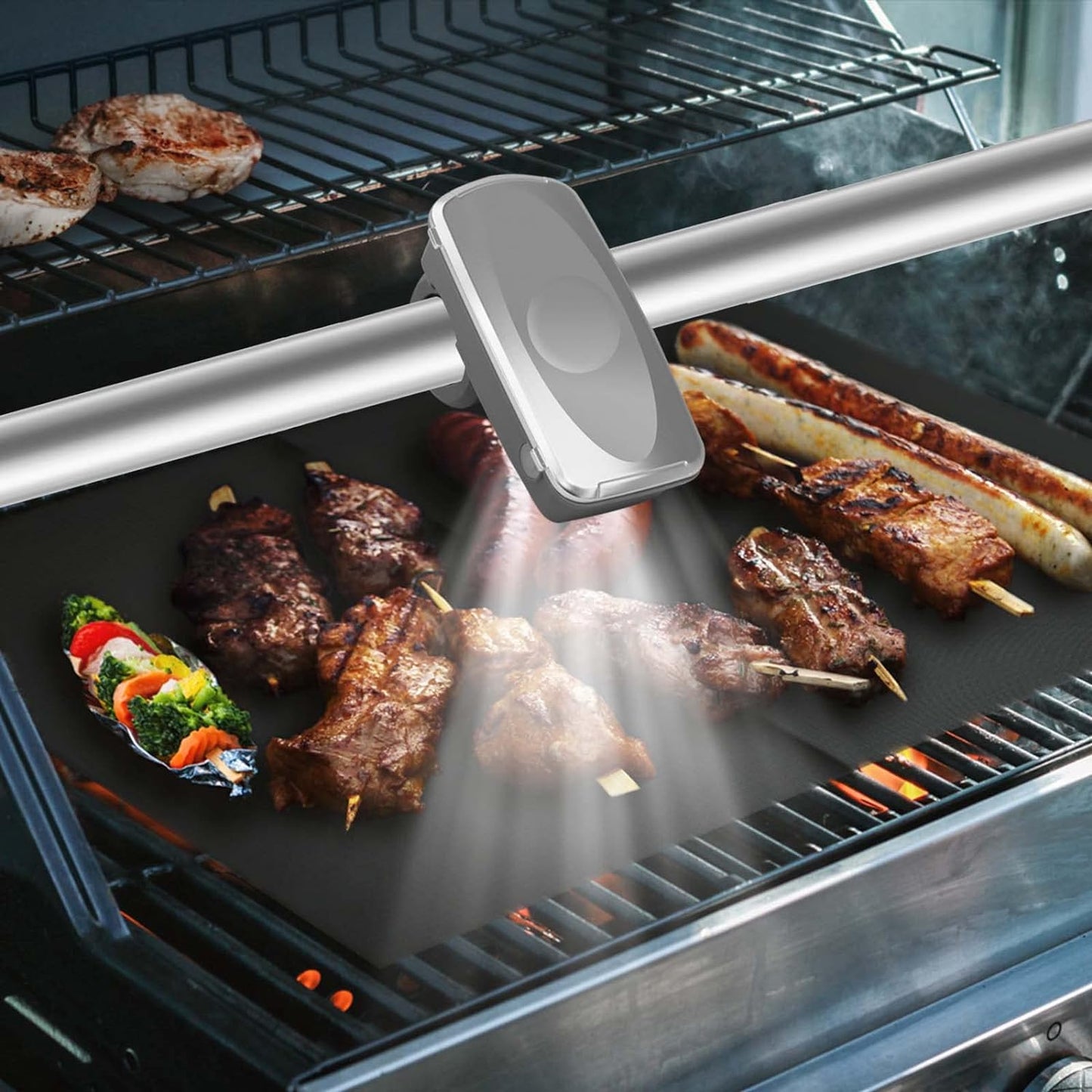 Grill Lighting Rechargeable Barbecue Lighting for Outdoor Grilling, Strong Light, Featuring Two Lamp Beads