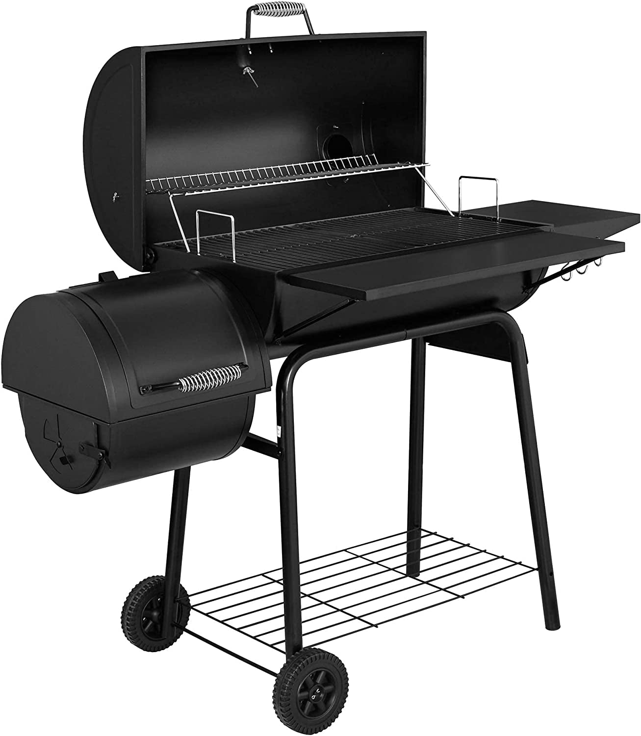 CC1830SC Charcoal Grill Offset Smoker with Cover, 811 Square Inches, Black, Outdoor Camping