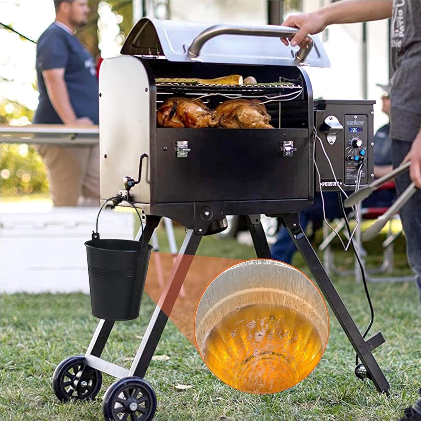 Grill Bucket for Grease, Unidanho Traeger Grease Bucket 10 Packs Drip Grease Bucket Liners for Camp Chef, Traeger 20/22/34 Series, Pit Boss, Pellet Oklahoma Joe Rec Tec, Z Grill Smoker Bucket