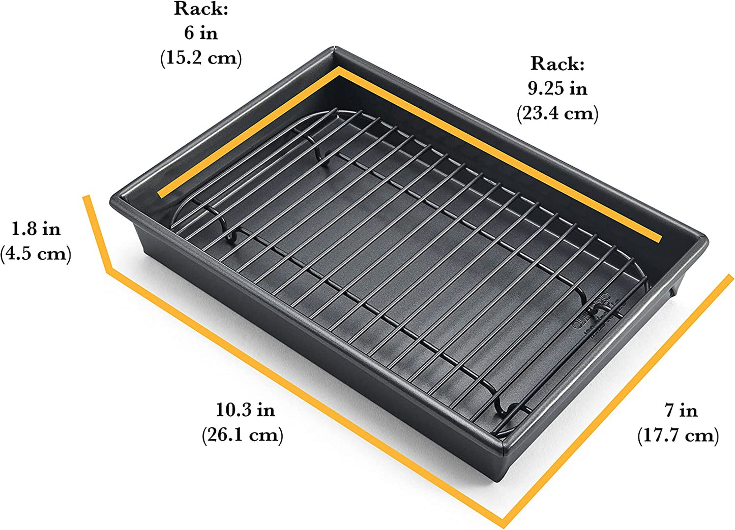 Chicago Metallic 26639 Petite Roast Pan with Rack, Grey, 10-Inch-By-7-Inch
