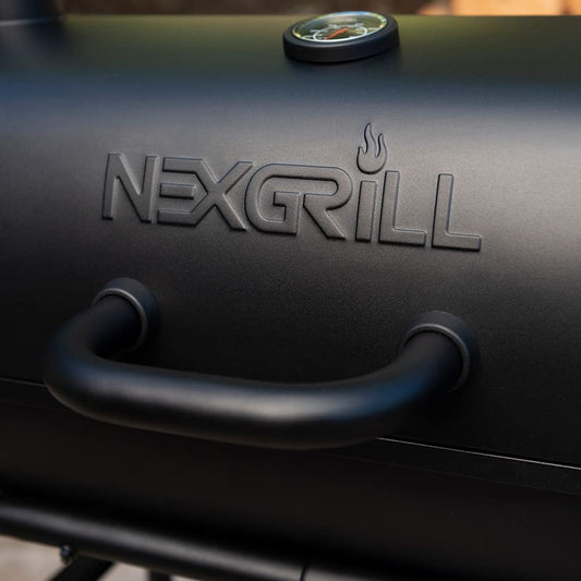 Nexgrill Premium Charcoal Barrel Grill, 29 Inches Barbecue Grill, Heavy Duty Charcoal Barrel BBQ Grill, Outdoor Cooking, Side Shelf, for Camping, Patio, Backyard, Tailgating Barrel Grill
