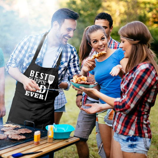 Funny Aprons for Men with Pockets, Dad Grilling Aprons, Grill Aprons for Men, Birthday Gifts for Husband, BBQ Apron