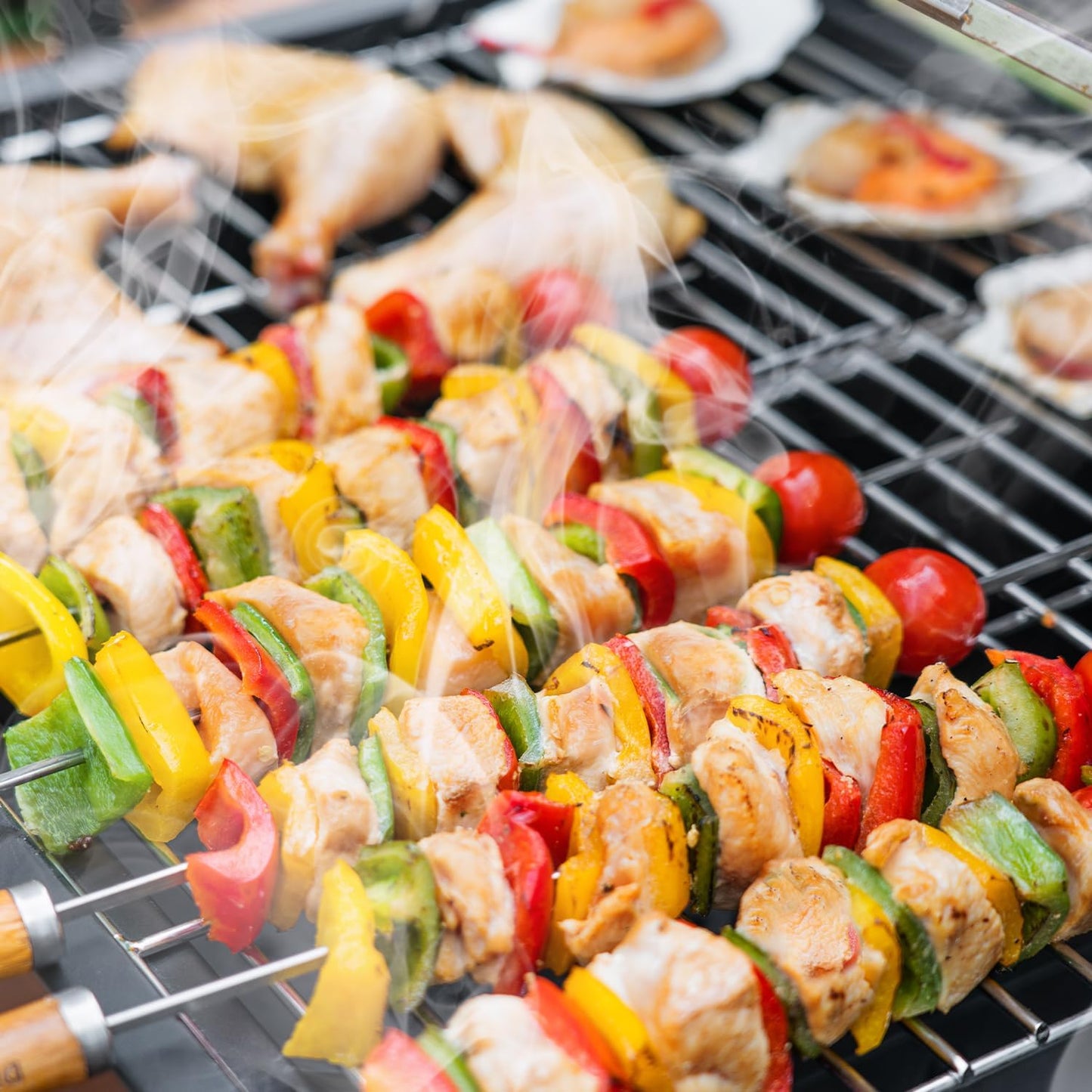 Charcoal Grill Outdoor BBQ Grill, Extra Large Cooking Area 794 Square Inches with Two Individual & Adjustable Charcoal Tray, Foldable Side Tables for Outdoor Cooking Backyard Camping Picnics by