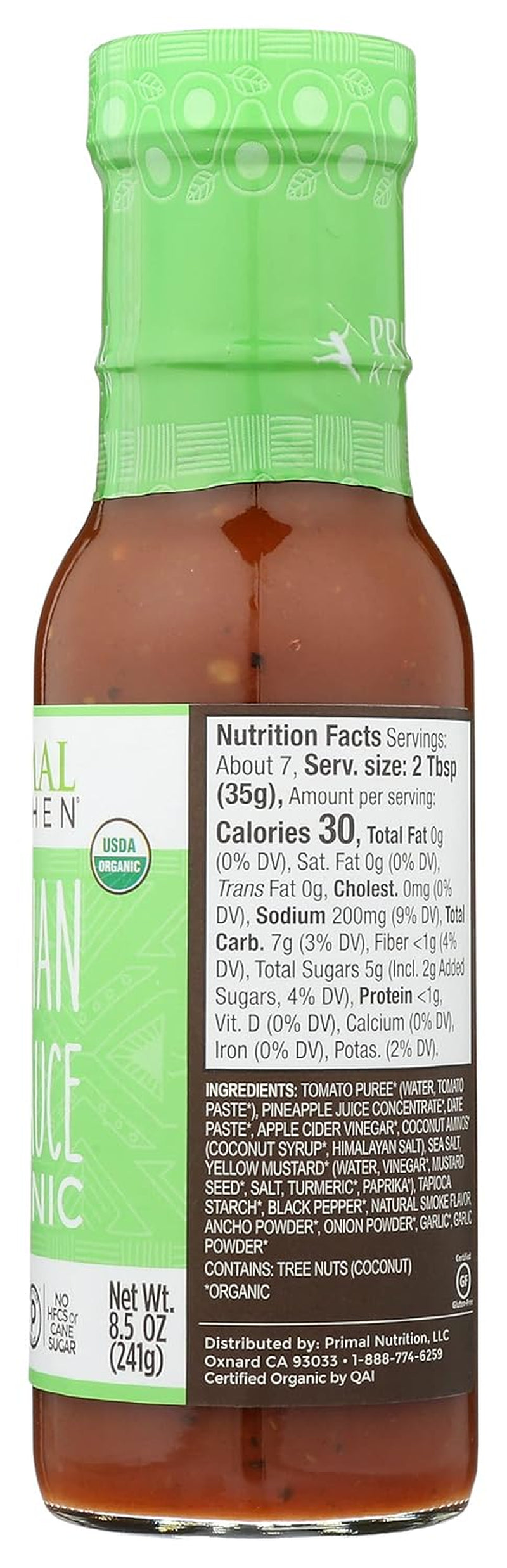 Primal Kitchen Organic Hawaiian Style BBQ Sauce, 8.5 OZ