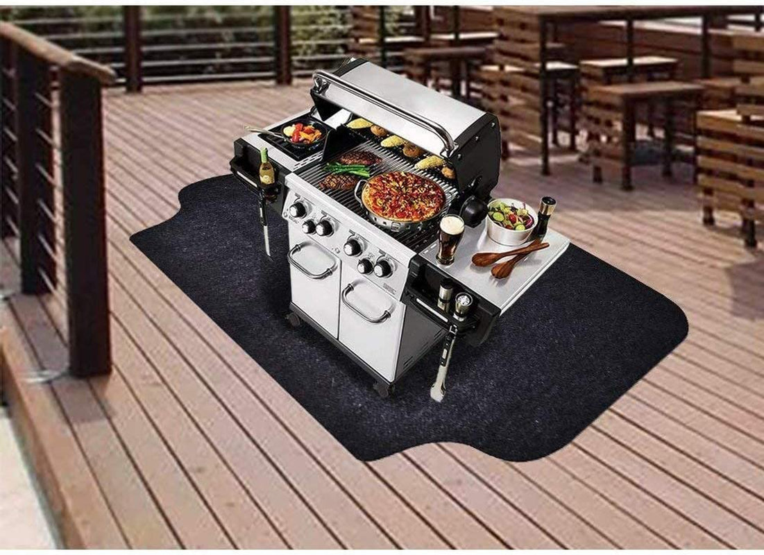 under the Grill Mat, (36" X 48") ,BBQ Grilling Gear Gas Electric Grill – Use This Absorbent Grill Pad Floor Mat to Protect Decks Patios from Grease Splatter and Other Messes