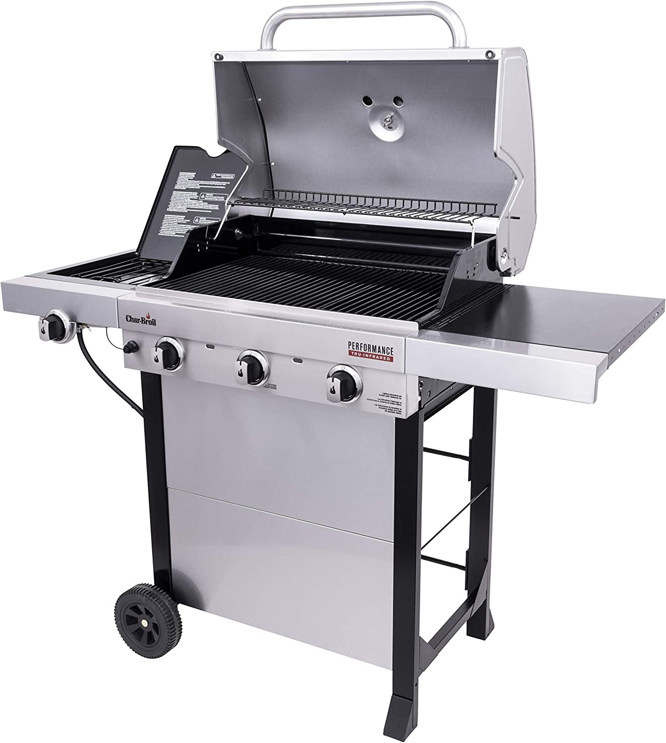® Performance Series™ Tru-Infrared Cooking Technology 3-Burner with Side Burner Cart Propane Gas Stainless Steel Grill - 463370719