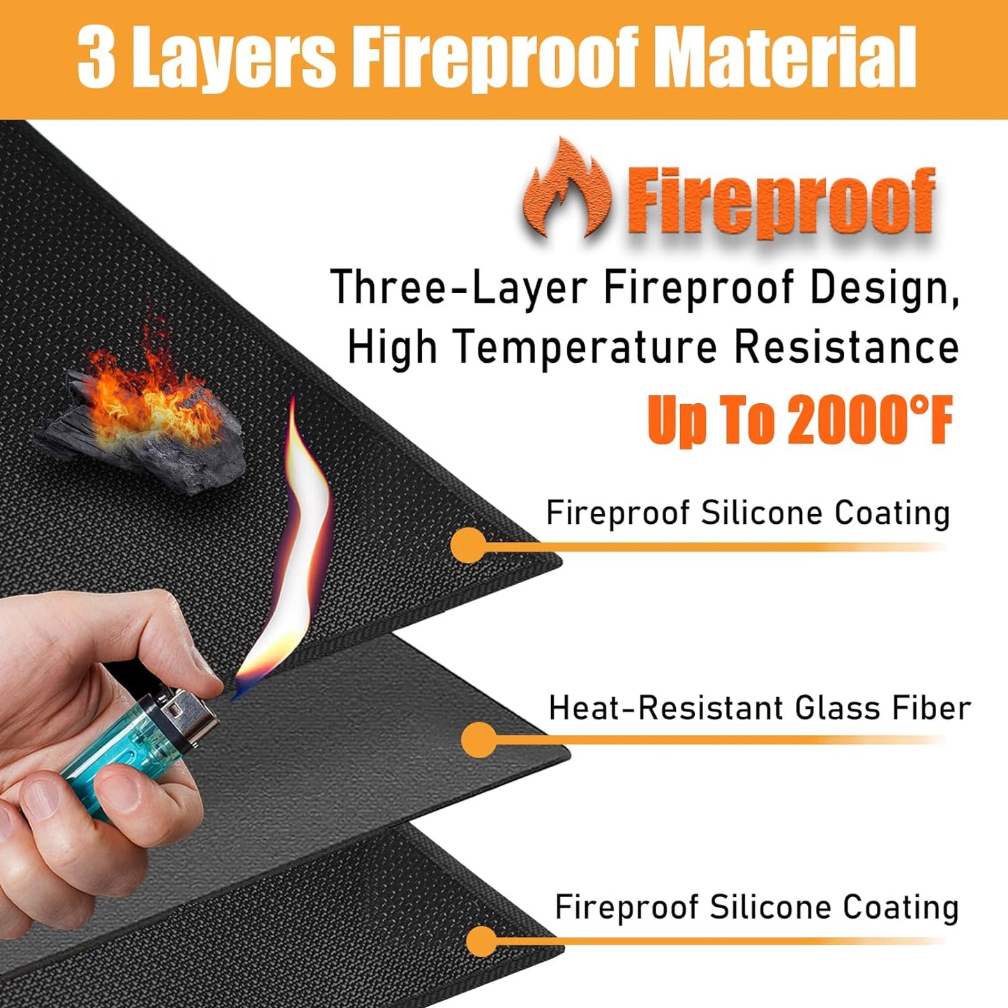 80 X 48 in Large Grill Mats for Outdoor Grill - BBQ Grill Mats to Protect the Deck, Patio, Pavers - Easy to Clean Grilling Mats
