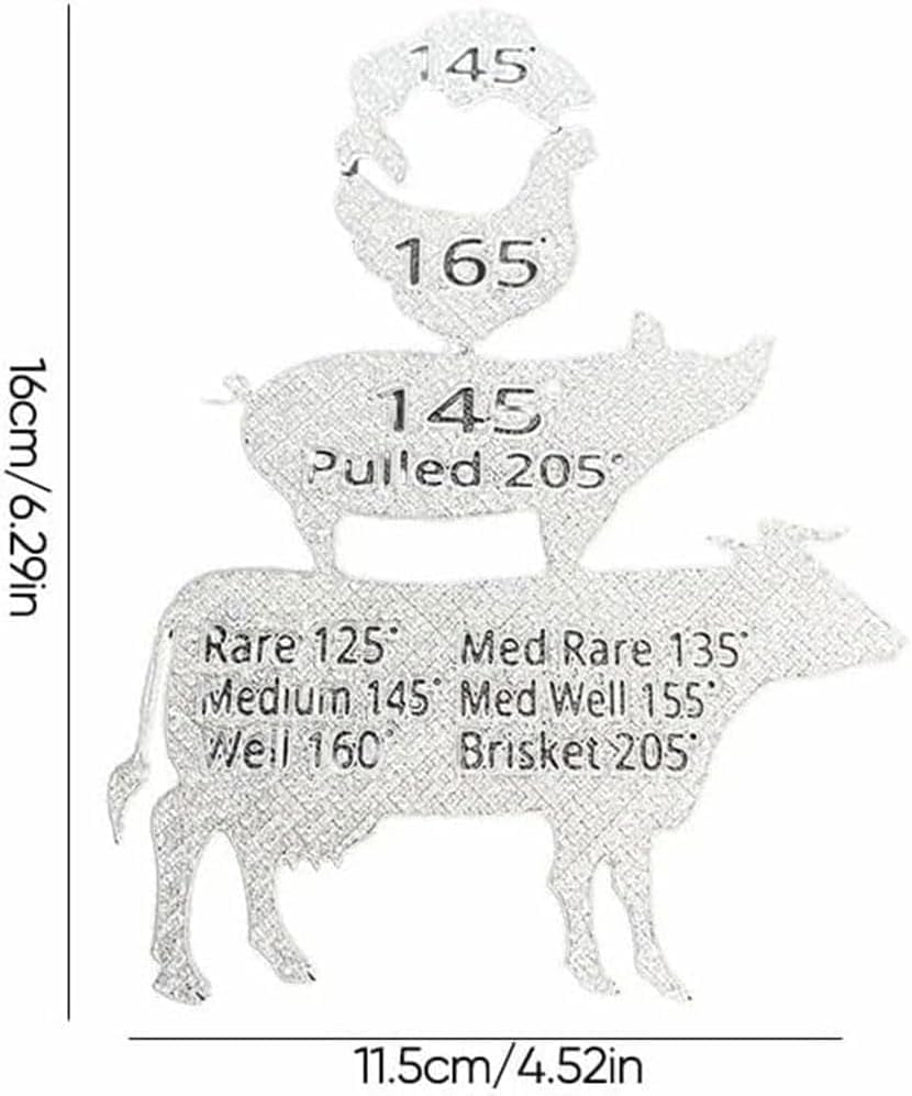 BBQ Gift Men Grilling Party for Husband,Meat Temperature Guide,Meat Smoking Guide,Bbq Decor Smoking Meat Accessories Refrigerator Fridge Magnet