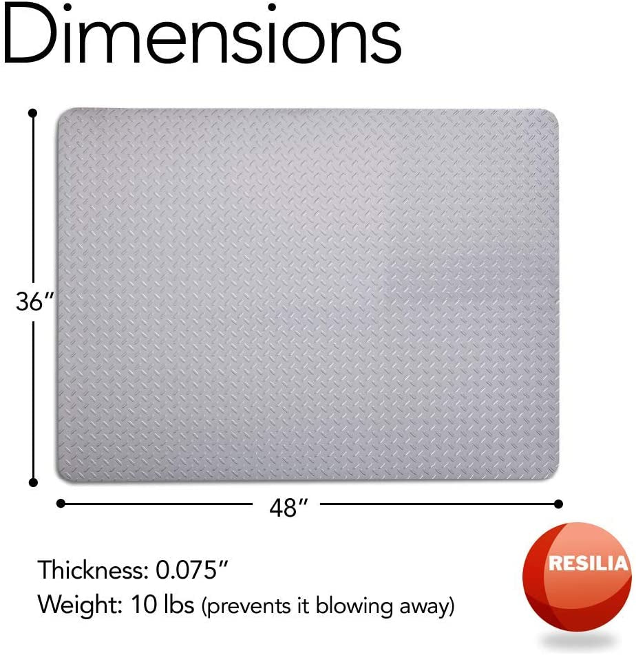 - Large under Grill Mat - Black Diamond Plate, 36 X 48 Inches, for Outdoor Use