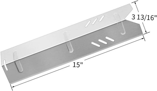 Grill Parts for Dyna Glo DGF510SBP, DGF493BNP, Backyard, Better Home&Garden, Uniflame GBC1059WB Grill, 15 Inch Stainless Steel Heat Shield Tent Flame Tamer Burner Cover, 5-Pack