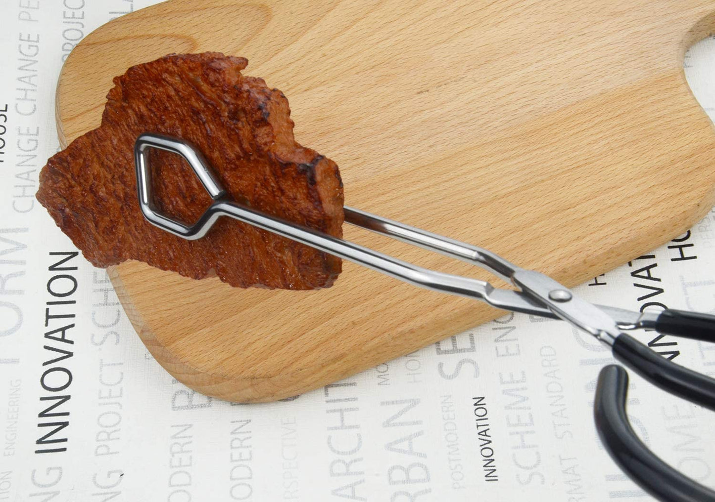 Stainless Steel Scissor Tongs Grilling Tongs 10-Inch Scissor Cooking Tongs, Set of 2