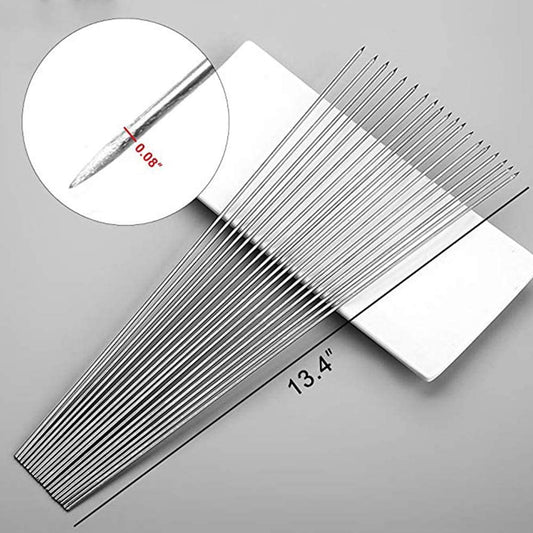 Bigotters Barbecue Skewers, 100PCS Skewers for Grilling Stainless Steel Skewers BBQ Needle Sticks Metal Skewers for Meat Shrimp Chicken Vegetable Outdoor Cooking