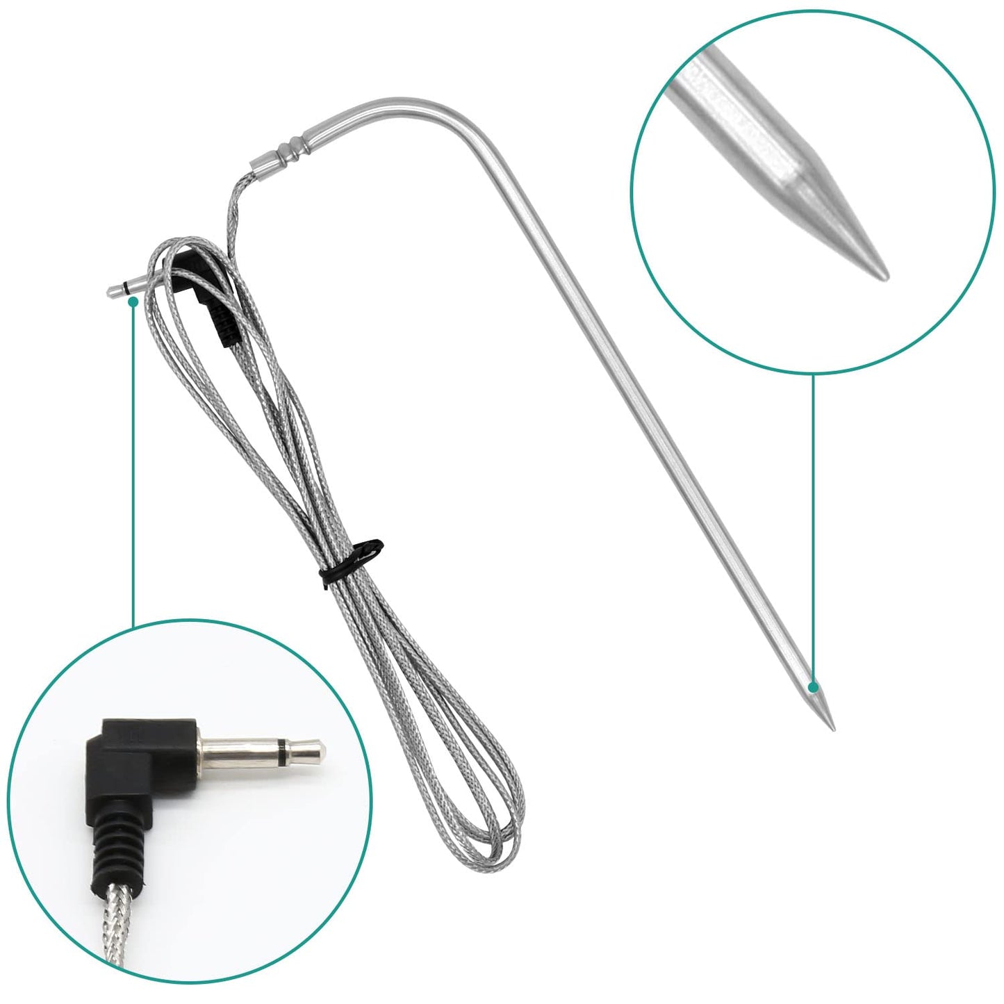 Meat Probe Kit for Masterbulit Gravity Series 560/800/1050 XL Digital Charcoal Grill and Smoker, Meat Thermometers with Clips and Gormmet 4-Pack