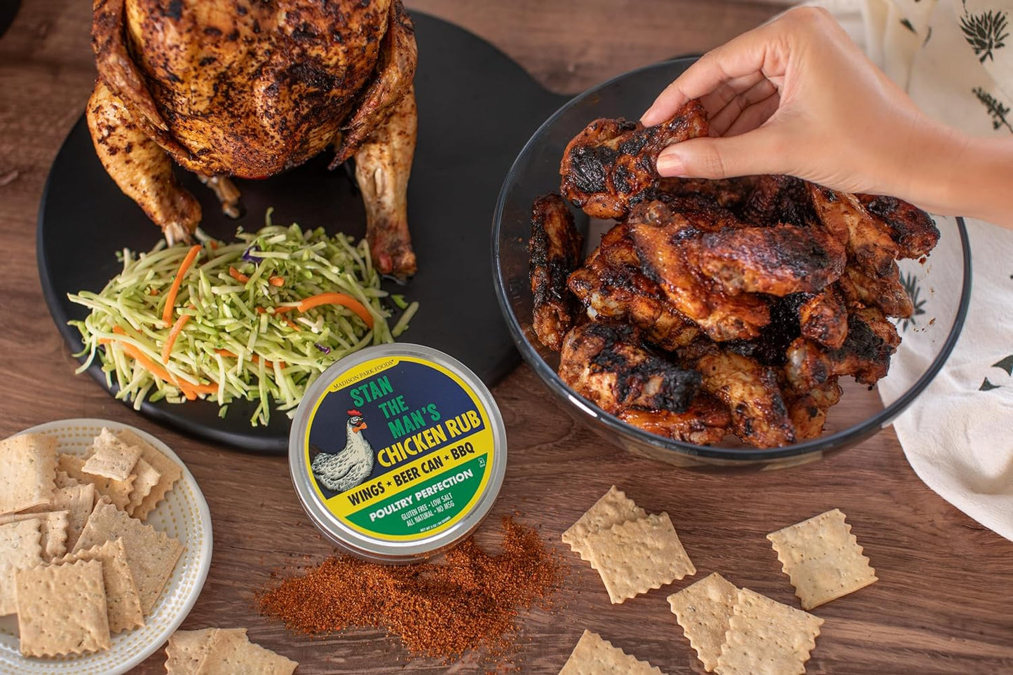 Stan the Man’S Chicken Rub – Perfect Poultry Seasoning - Deep Fry Turkey, Beer Can Chicken, Spatchcock, Wing Dust, BBQ, Fried, Breast, Thighs - All Natural Gluten Free Keto Low Salt No MSG, 3 Ounce Gourmet Spice Tin – New Packaging Inside