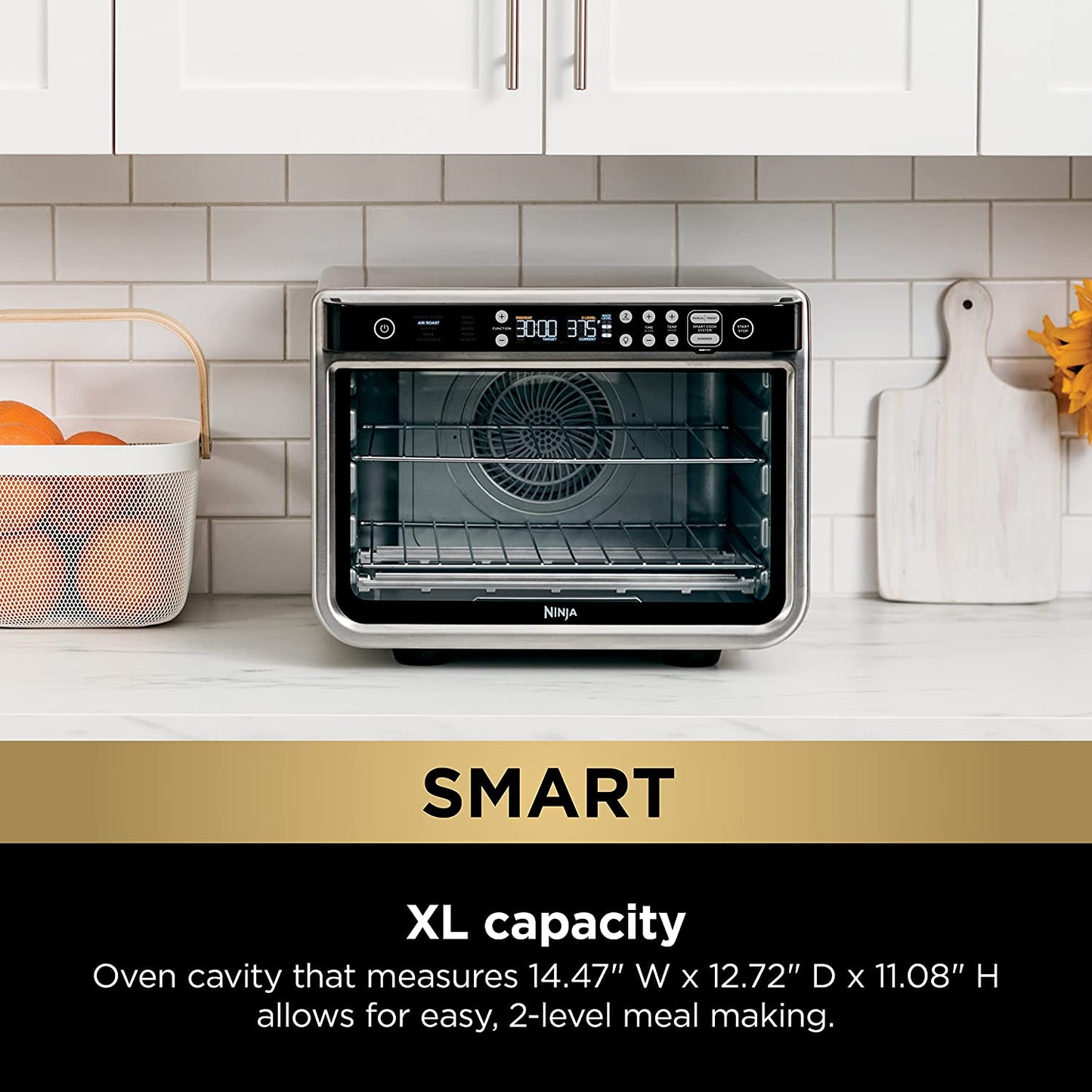DT251 Foodi 10-In-1 Smart XL Air Fry Oven, Bake, Broil, Toast, Roast, Digital Toaster, Thermometer, True Surround Convection up to 450°F, Includes 6 Trays & Recipe Guide, Silver