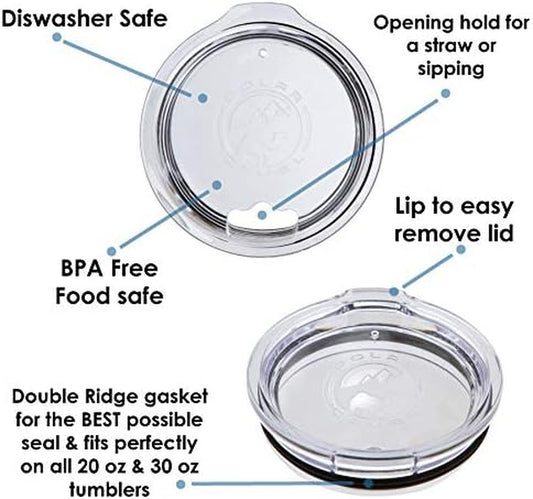 30 Oz Tumbler Replacement Lid | Fits Polar Camel and Yeti Brand 30 Oz Tumblers Only