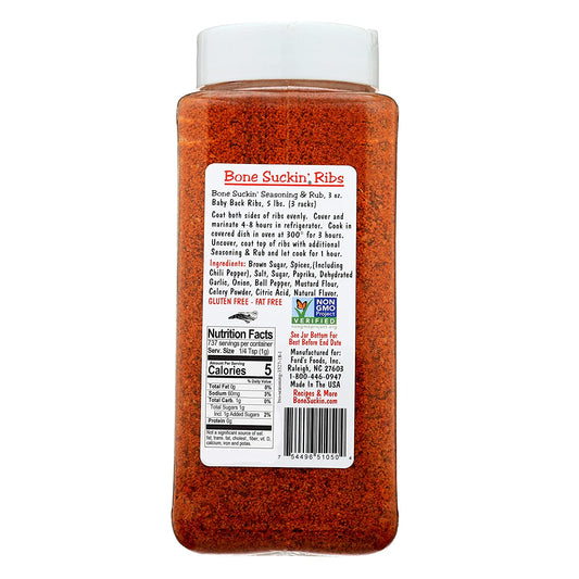 Bone Suckin' Seasoning & Rub, Original Blend, 26 Oz - Grilling Rubs, Dry Pork Rub, Gluten-Free, Non-Gmo, Kosher, Great on Ribs, Pork, Beef, Chicken, Seafood, Pasta, Vegetables & Even Popcorn! No Msg - 1 Pc