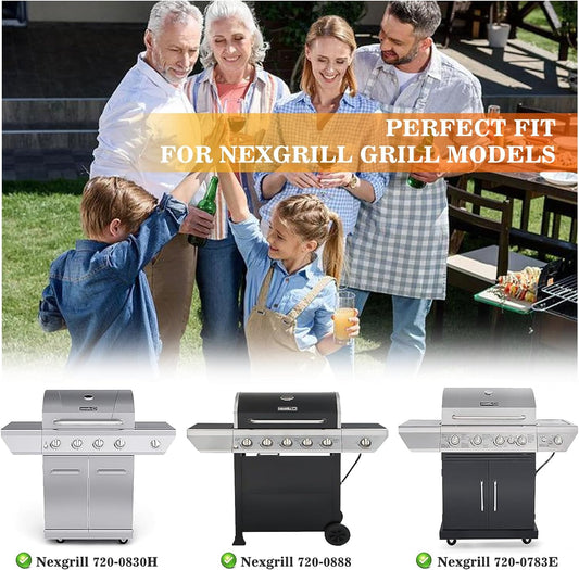 Professional title: "Premium Stainless Steel Grill Replacement Parts for Nexgrill 4-Burner Models 720-0830H, 720-0888N/S, 720-0783E, 720-0830X - Includes Grill Burner, Heat Plates, and Igniter Kit - Compatible with Home Depot Nexgrill"