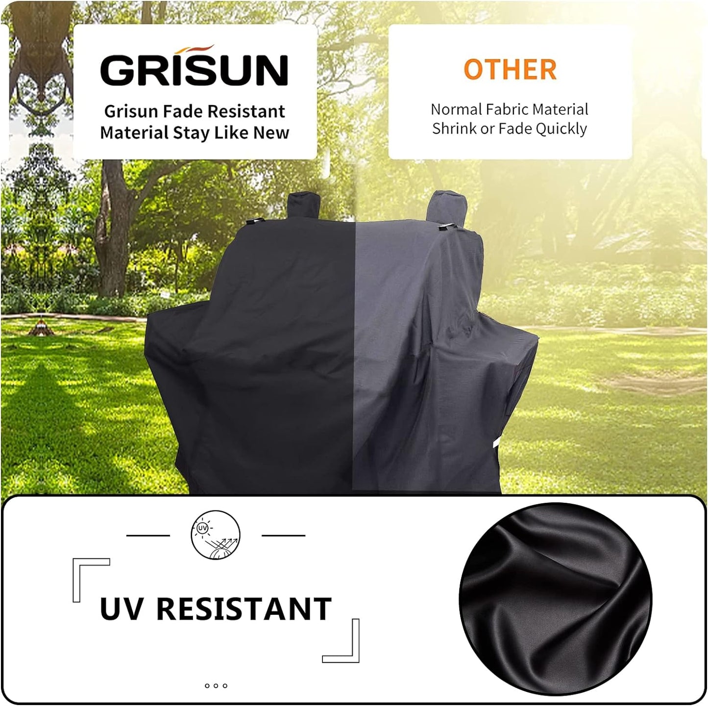 Grill Cover for Oklahoma Joe'S Rider 900 & Rider DLX Grills, Anti-Fade Waterproof Charcoal Offset Smoker Cover, Strap for Fix, Fabric Handle for Easy Put on and Take Off, 600D Material, Black