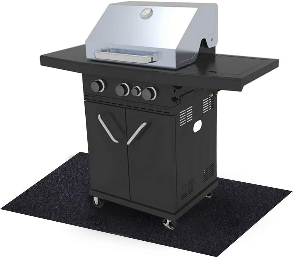 under the Grill Mat, (36" X 48") ,BBQ Grilling Gear Gas Electric Grill – Use This Absorbent Grill Pad Floor Mat to Protect Decks Patios from Grease Splatter and Other Messes