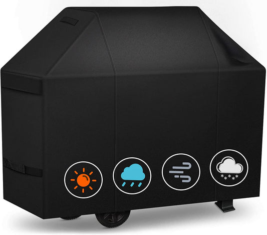Icover Grill Cover, 600D Heavy Duty with Mesh Air Vent, 60 Inch Waterproof Barbecue Gas Smoker Cover, UV and Fade Resistant, for Weber Char-Broil Nexgrill Brinkmann and More