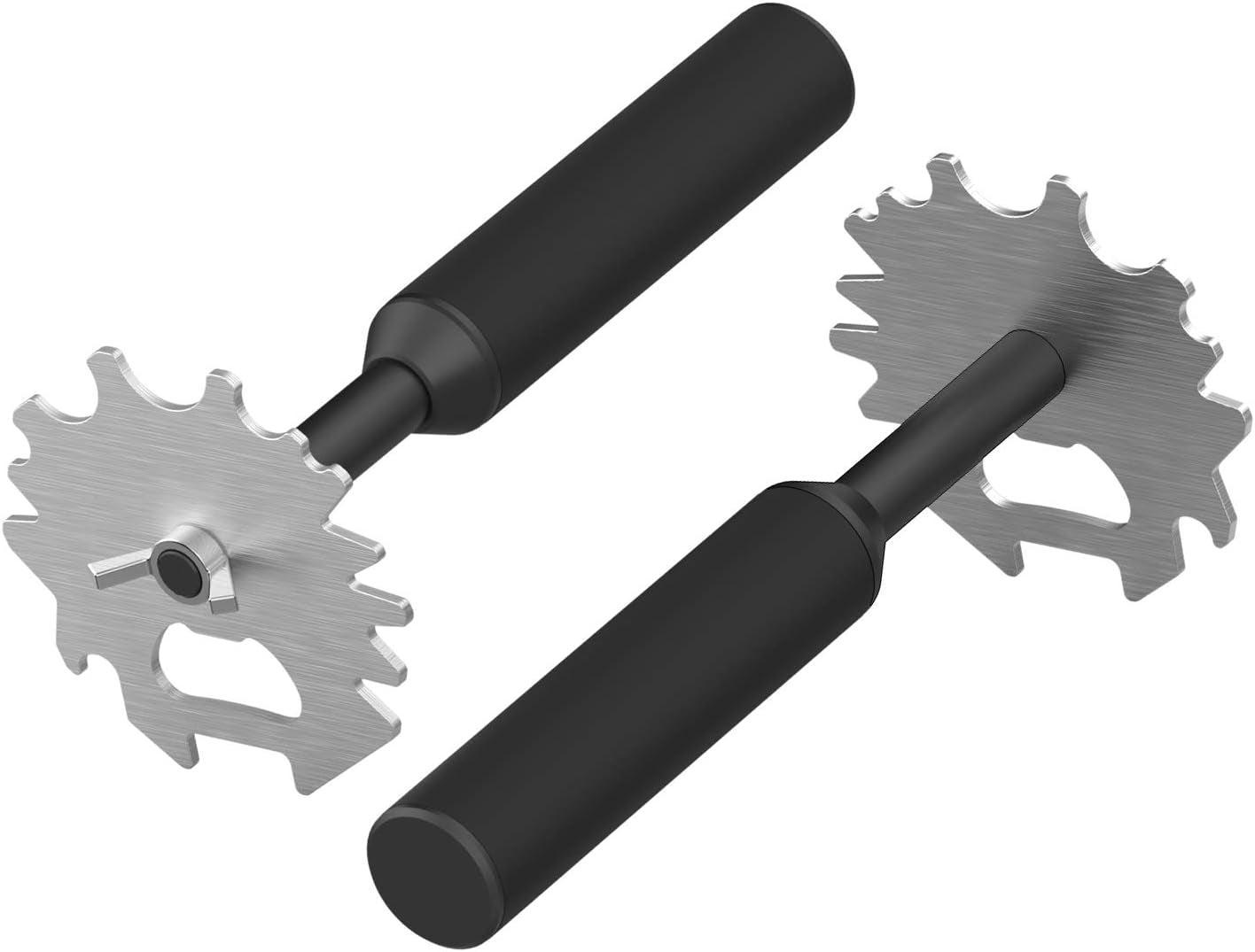 Grill Scraper Stainless Steel Barbecue Grill Grate Cleaner Unique Handle Design Cleaning Tools Safer than Wire Brush Works with Most Grill Grates (Black)