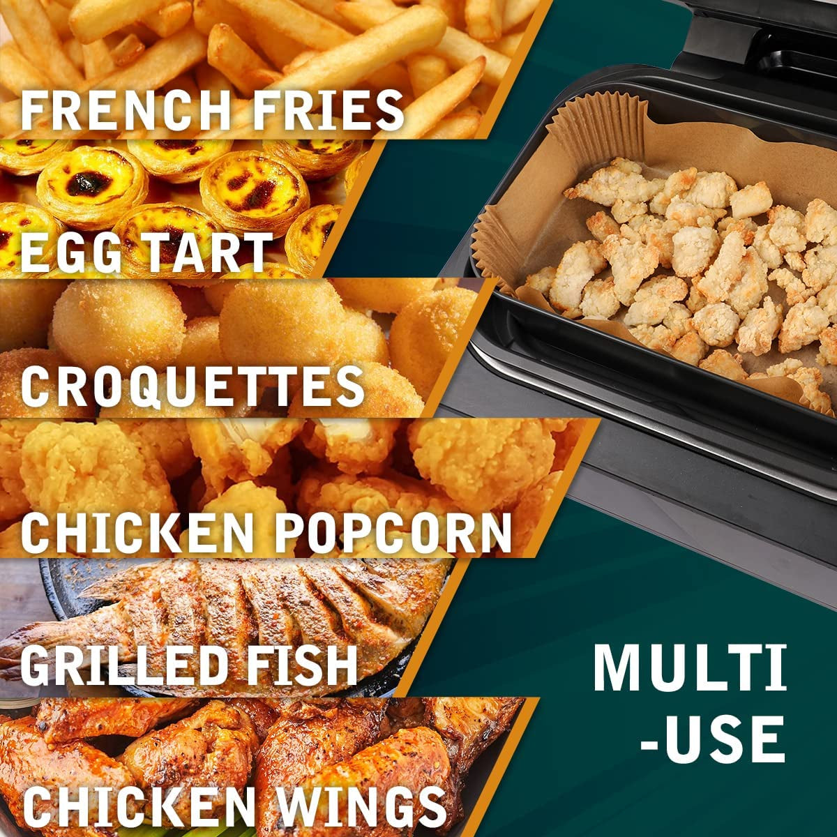 Air Fryer Liners Disposable, 100Pcs Non-Stick Parchment Paper Sheets Accessories for Ninja Air Fryer XL