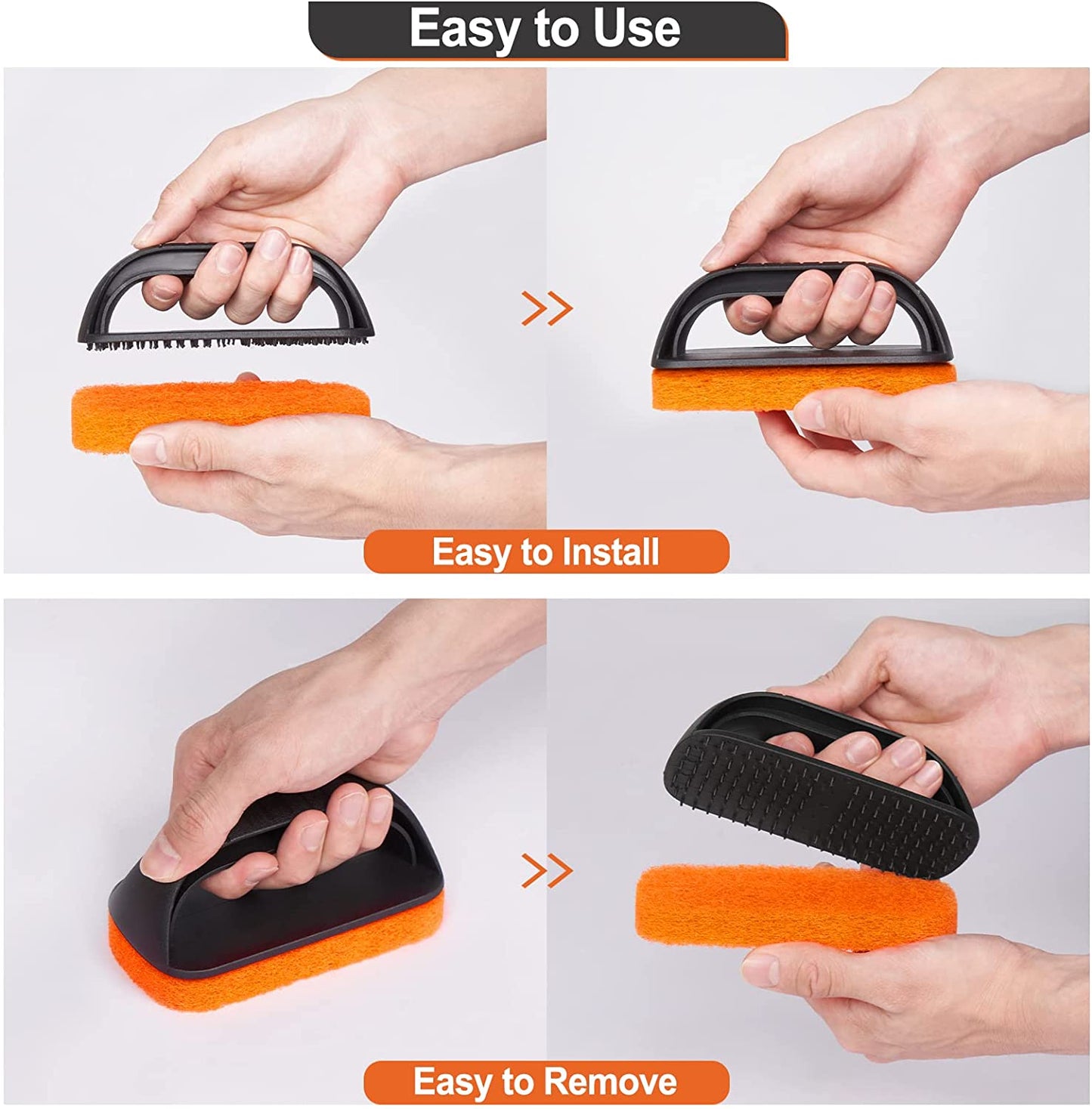 11-Piece Griddle Cleaning Kit for Blackstone, Flat Top Grill Cleaner - 10 Scrubber Pads and 1 Handle