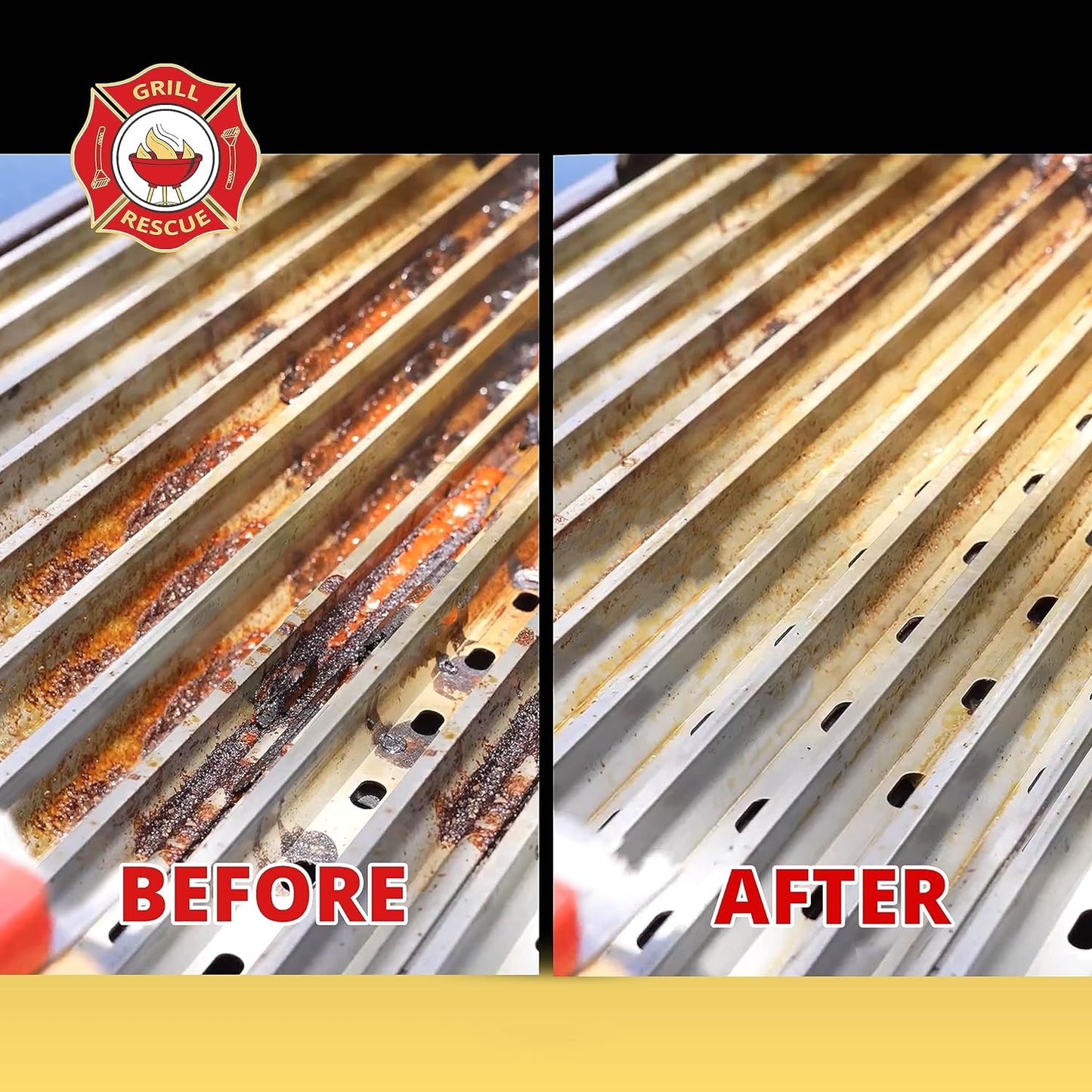 BBQ Replaceable Scraper Cleaning Head, Bristle Free - Durable and Unique Scraper Tools for Cast Iron or Stainless-Steel Grates, Barbecue Cleaner (Grill Grate Brush with Scraper)