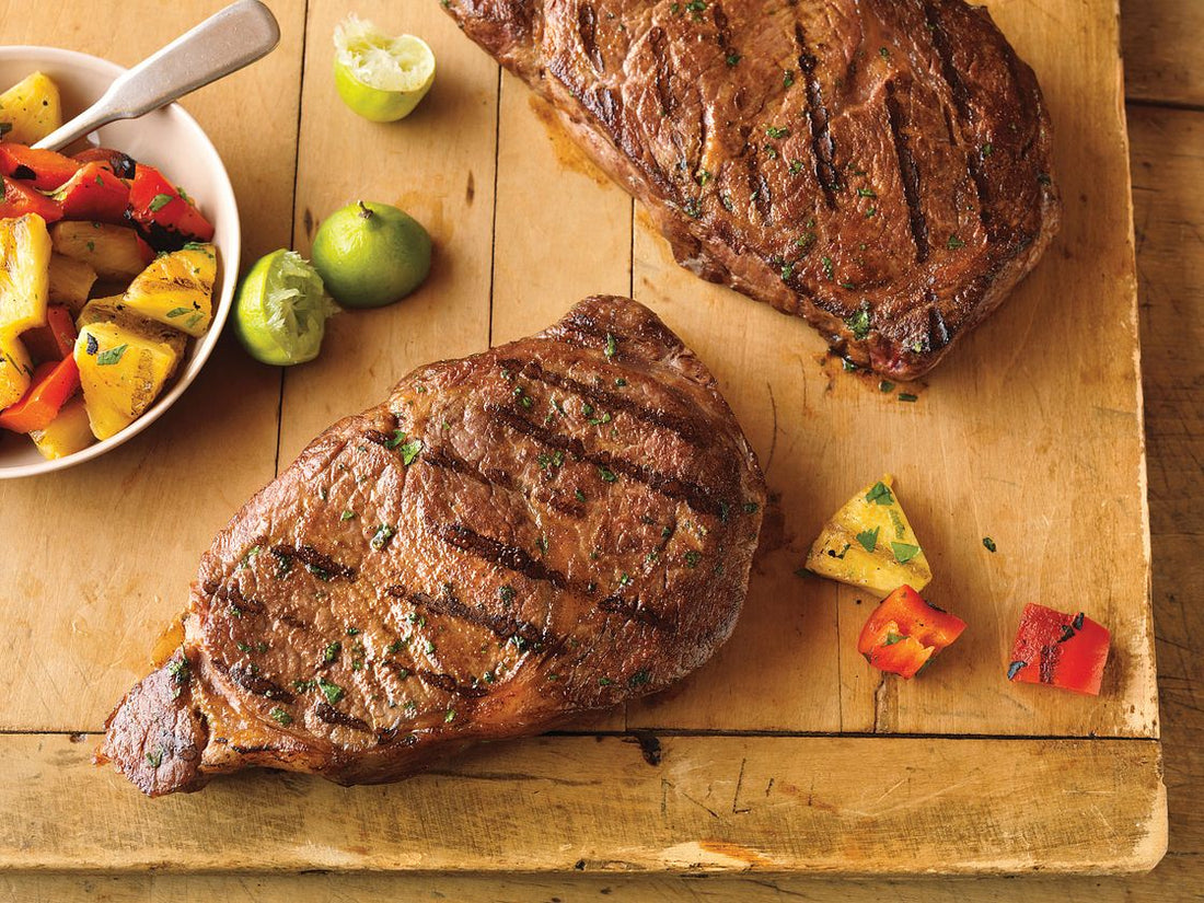 Savor Top Sirloin Steaks with Balsamic Glaze & Swiss Chard