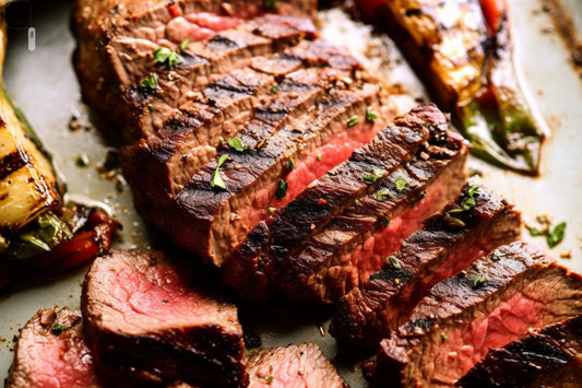 Flat Iron Steaks with Herb Butter and Grilled Broccolini Recipe
