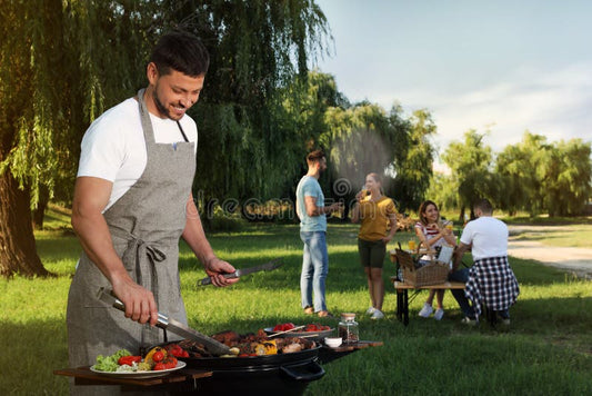 Gender-neutral apron designs for barbecue enthusiasts