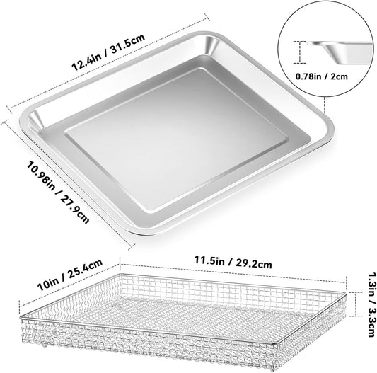 Stainless Steel Air Fryer Basket and Tray,Compatible with Cuisinart Airfryer TOA-060 and TOA-065