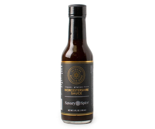 Savory Spice Vegan Worcestershire Sauce, Gluten-Free & Anchovy-Free - 60-Day Bottle Aged Vegan Worcestershire Sauce | Same Great Worcestershire Seasoning Taste