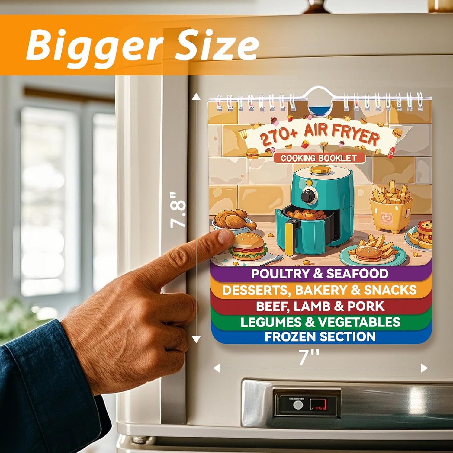 270+ Foods Air Fryer Cheat Sheet Magnets Cooking Guide Booklet, Air Fryer Cooking Guide Magnetic, Air Fryer Accessories for Fryer