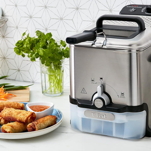 Image of T-Fal 3.5L Deep Fryer with Oil Filtration System: 1700W Stainless Steel Fryer, Dishwasher Safe Parts, Digital Timer, Adjustable Temperature Control for Perfect Golden Crispy Results