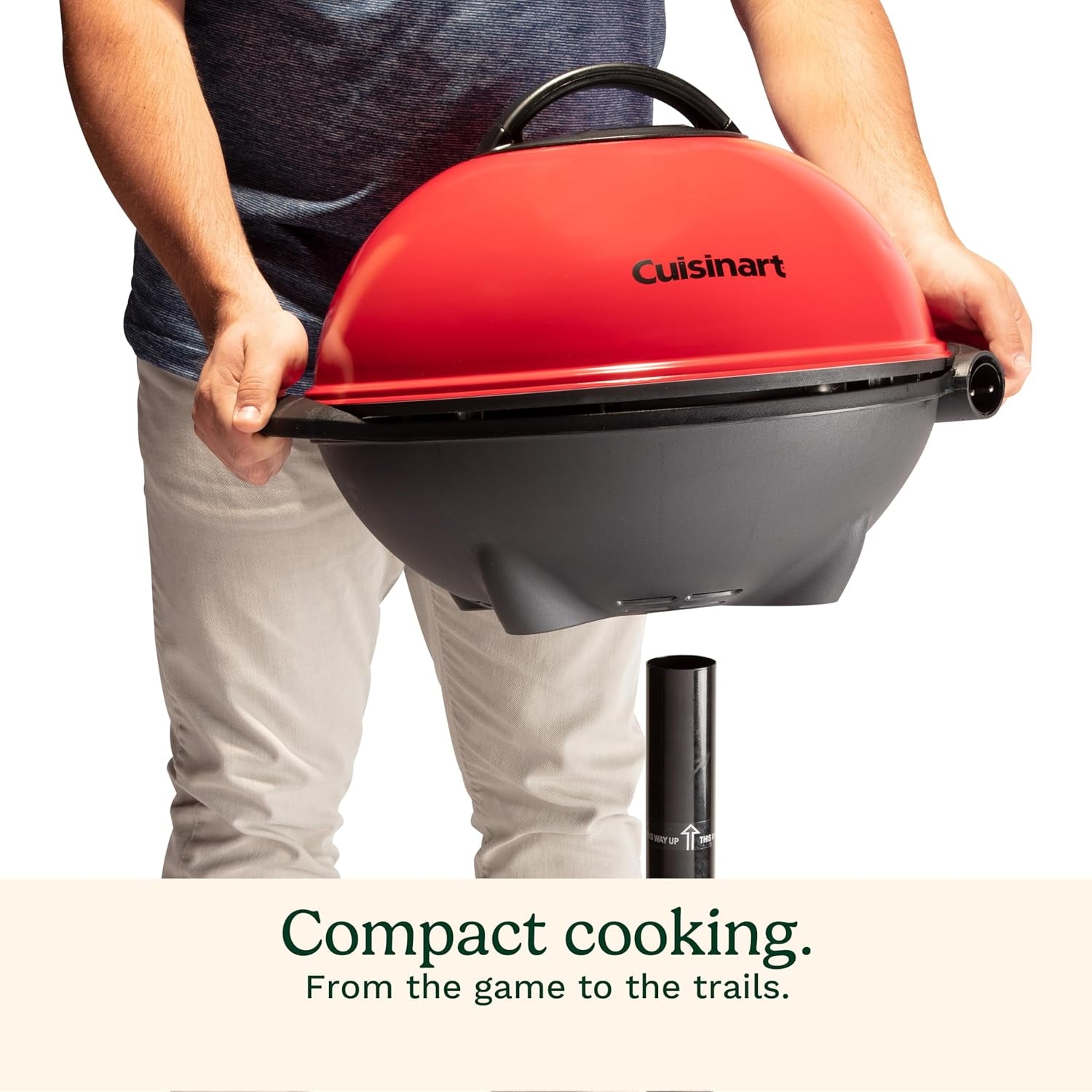 Cuisinart Indoor/Outdoor Electric Grill, 2-In-1 Portable BBQ with Non-Stick Cooking Surface, Electric Grill Outdoor with Adjustable Heat, Stand/Tabletop Options for Cookouts, Barbecues, Small Spaces