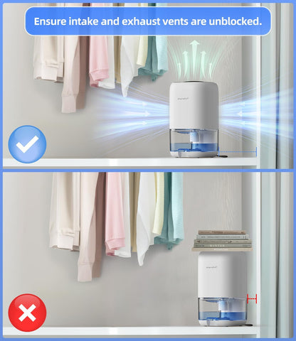 Image of Dehumidifier,Tabyik 35 OZ Small Dehumidifiers for Room for Home, Quiet with Auto Shut Off, Dehumidifiers for Bedroom (280 Sq. Ft), Bathroom, RV, Closet