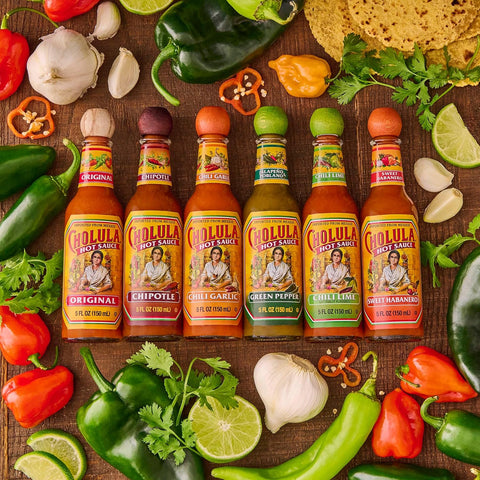 Image of Cholula Hot Sauce Variety Pack, Product of Mexico, Gift Set Includes Six 5 Fl Oz Signature Cholula Hot Sauces for Eggs, Pizza, Mexican Dishes, and More, 30 Fl Oz