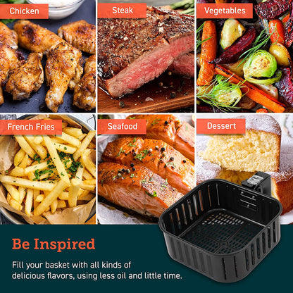 COSORI Air Fryer Accessories, Replacement 5.8QT Original Basket for COSORI CP358-AF, CS358-AF Air Fryers, Non-Stick, Dishwasher-Safe, CAF-P582B