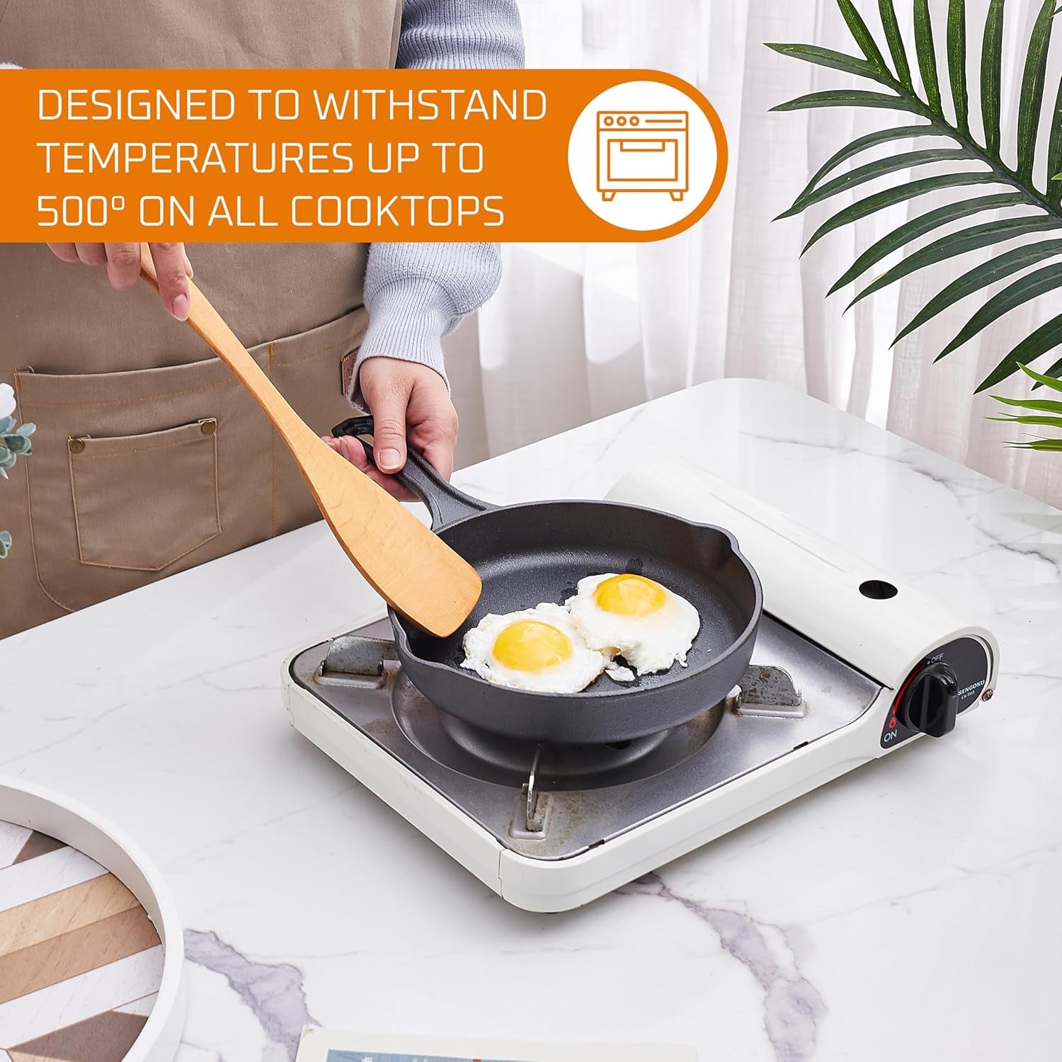 Pre Seasoned 6 Pcs Pots and Pans Set - Bruntmor Double Dutch Oven Crockpot - Cooking Set - Cast Iron Skillets and Square Grill Pan with Lid - Outdoor Camping Cookware - Kitchen Accessories