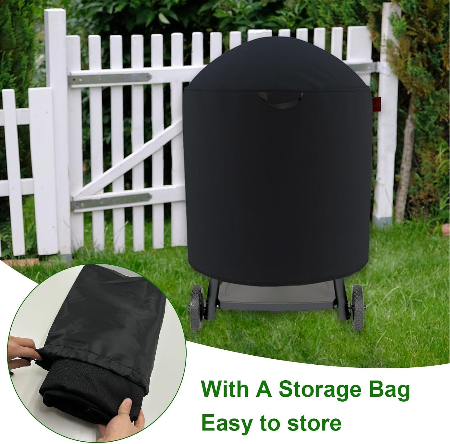 Extra Large Grill Cover Fits Weber Ranch Kettle Charcoal Grill 37",Char-Griller AKORN Kamado Charcoal Grill Model E16620,Outdoor round Grill Cover(46" D)