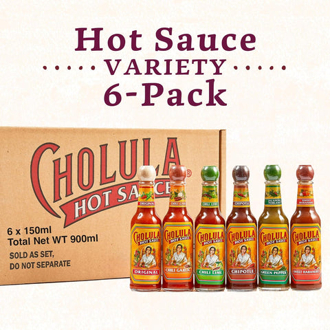 Image of Cholula Hot Sauce Variety Pack, Product of Mexico, Gift Set Includes Six 5 Fl Oz Signature Cholula Hot Sauces for Eggs, Pizza, Mexican Dishes, and More, 30 Fl Oz