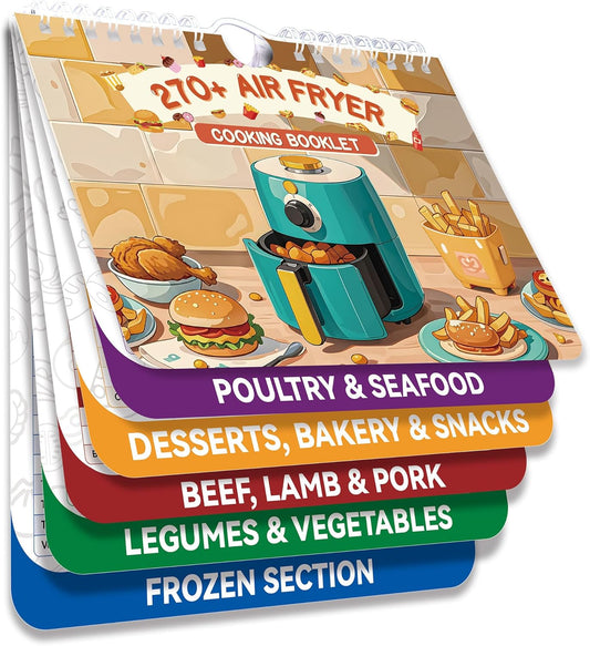 270+ Foods Air Fryer Cheat Sheet Magnets Cooking Guide Booklet, Air Fryer Cooking Guide Magnetic, Air Fryer Accessories for Fryer