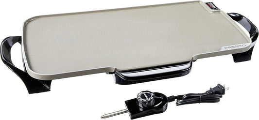 Presto 07062-22-Inch Ceramic Removable Handles Electric Griddle, Grey Ceramic