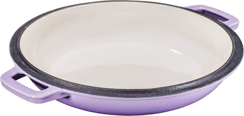 Image of Bruntmor 2-In-1 Enamel Cast Iron Dutch Oven with Handles - Crock Pot Purple Cast Iron Pot with Skillet Lid - All-In-One Cookware Braising Pan for Casserole Dish - 5 Quart, Purple