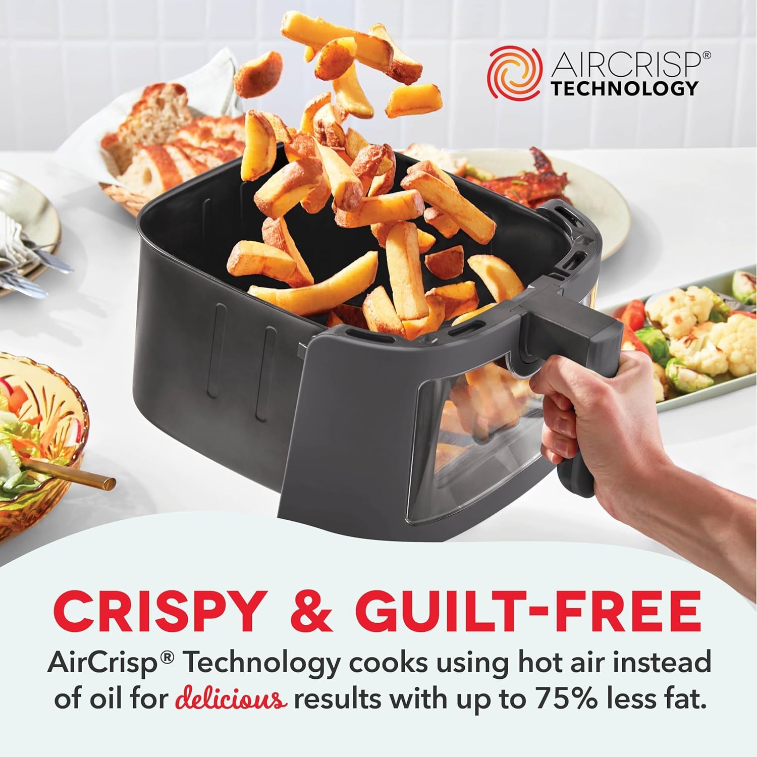 DASH 7Qt Clear View Digital Air Fryer - Forged Iron