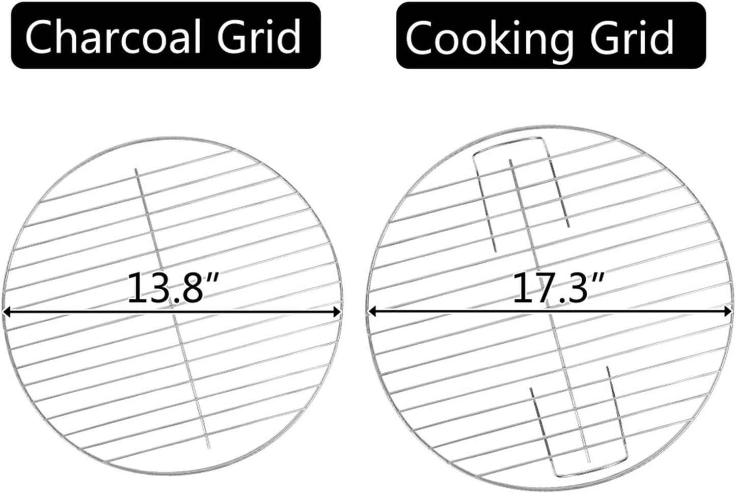 18“ Charcoal Grill with Wheels for Outdoor Cooking Barbecue Camping BBQ Coal Kettle Grill Tailgating Portable Heavy Duty round with Thickened Grilling Bowl Wheels, Black